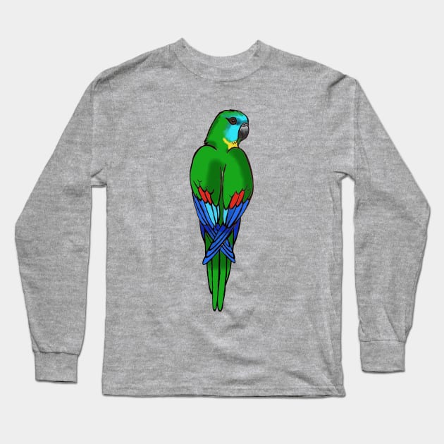 Turquoise Parrot Long Sleeve T-Shirt by SkyeElizabeth